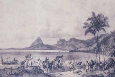 Lagoa das Tretas jetzt Rodrigo de Freitas Lagune von Johann Moritz Rugendas